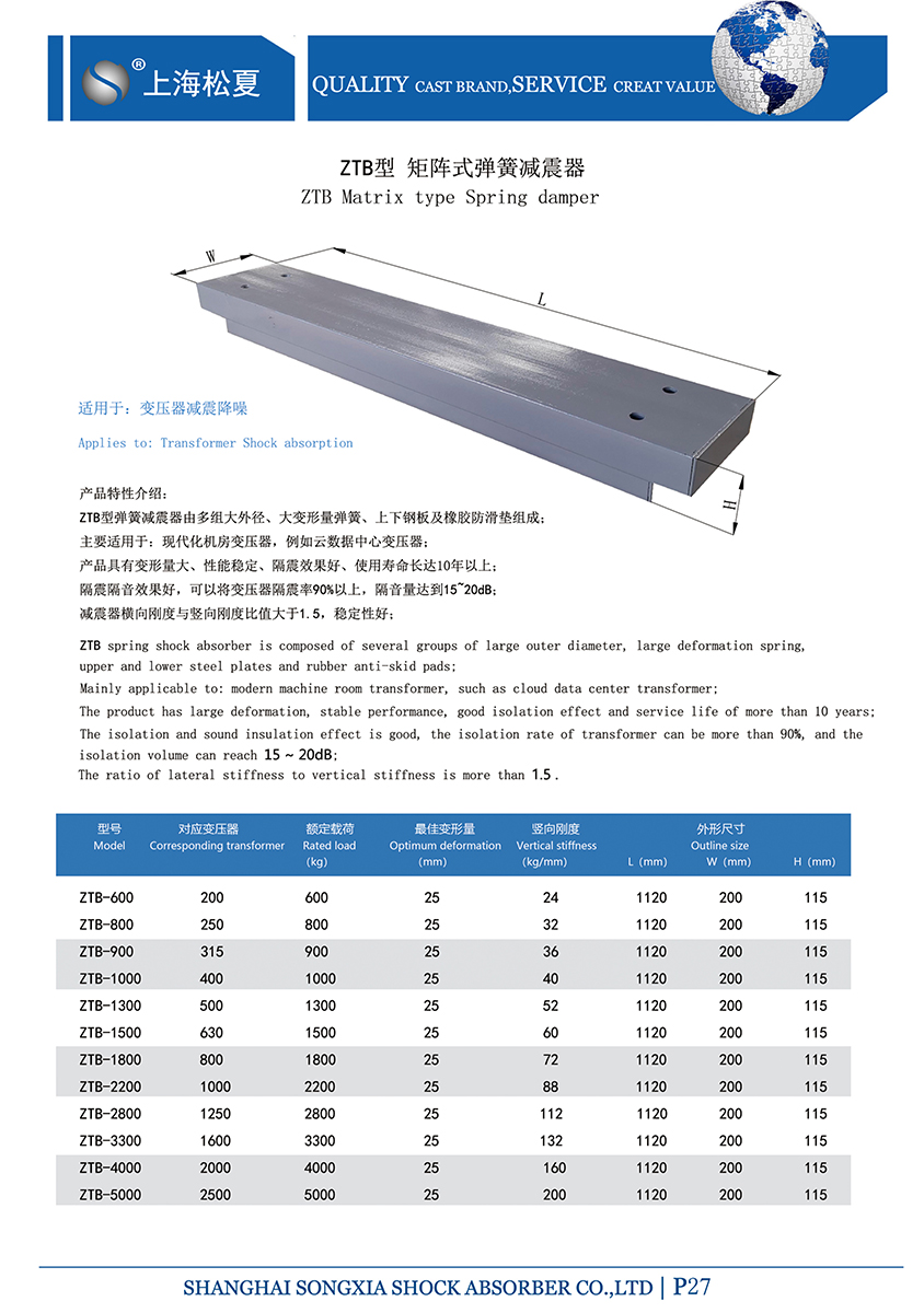 矩陣式<a href='http://www.a0988.cn' target='_blank'><u>彈簧減震器</u></a>-變壓器專用