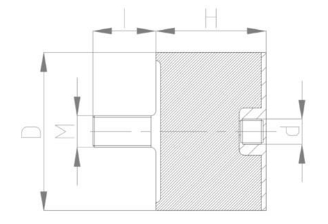 JNDD型<a href='http://www.a0988.cn' target='_blank'><u>橡膠減震器</u></a>結(jié)構(gòu)圖