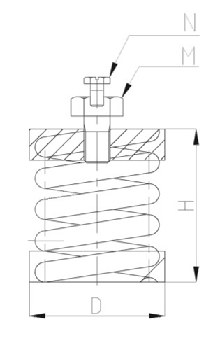 ZTH型<a href='http://www.a0988.cn' target='_blank'><u>彈簧減震器</u></a>結(jié)構(gòu)圖
